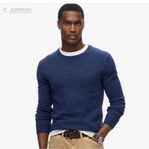 Men’s Navy Superdry lambs Wool Jumper 
Size medium